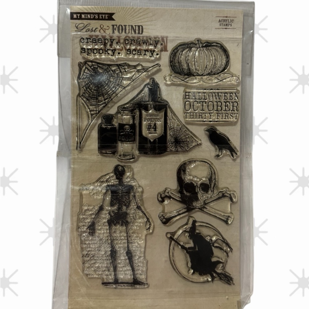 Vintage Lost & Found My Mind's Eye Halloween Acrylic Stamps
